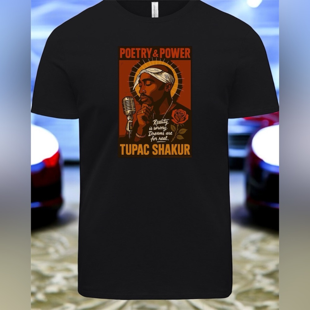 Black Tupac Shakur Graphic T-Shirt